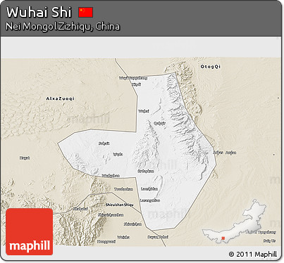 Classic Style 3D Map of Wuhai Shi