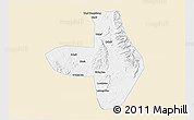 Classic Style 3D Map of Wuhai Shi, single color outside