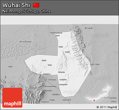 Gray 3D Map of Wuhai Shi
