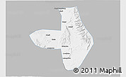 Gray 3D Map of Wuhai Shi, single color outside