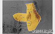 Physical 3D Map of Wuhai Shi, darken, desaturated
