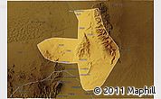 Physical 3D Map of Wuhai Shi, darken
