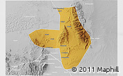 Physical 3D Map of Wuhai Shi, lighten, desaturated