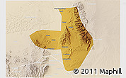 Physical 3D Map of Wuhai Shi, lighten