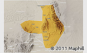 Physical 3D Map of Wuhai Shi, lighten, semi-desaturated