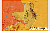 Physical 3D Map of Wuhai Shi, political outside