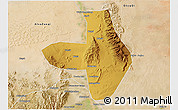 Physical 3D Map of Wuhai Shi, satellite outside