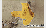 Physical 3D Map of Wuhai Shi, semi-desaturated