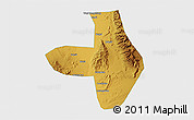 Physical 3D Map of Wuhai Shi, single color outside