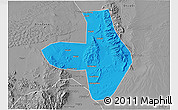 Political 3D Map of Wuhai Shi, desaturated
