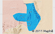 Political 3D Map of Wuhai Shi, lighten
