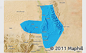 Political 3D Map of Wuhai Shi, satellite outside
