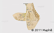 Satellite 3D Map of Wuhai Shi, cropped outside