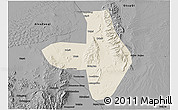 Shaded Relief 3D Map of Wuhai Shi, darken, desaturated