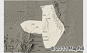 Shaded Relief 3D Map of Wuhai Shi, darken
