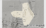 Shaded Relief 3D Map of Wuhai Shi, darken, semi-desaturated