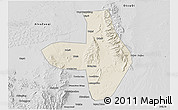 Shaded Relief 3D Map of Wuhai Shi, desaturated