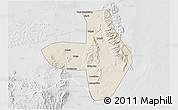Shaded Relief 3D Map of Wuhai Shi, lighten, desaturated