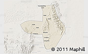 Shaded Relief 3D Map of Wuhai Shi, lighten