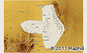 Shaded Relief 3D Map of Wuhai Shi, physical outside