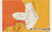 Shaded Relief 3D Map of Wuhai Shi, political outside