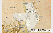 Shaded Relief 3D Map of Wuhai Shi, satellite outside