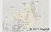 Shaded Relief 3D Map of Wuhai Shi, semi-desaturated