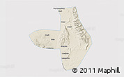 Shaded Relief 3D Map of Wuhai Shi, single color outside