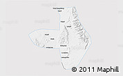 Silver Style 3D Map of Wuhai Shi, single color outside