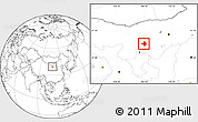 Blank Location Map of Wuhai Shi