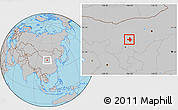 Gray Location Map of Wuhai Shi