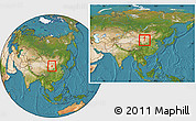 Satellite Location Map of Wuhai Shi, within the entire country
