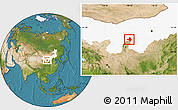 Satellite Location Map of Wuhai Shi, highlighted parent region