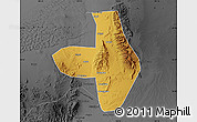Physical Map of Wuhai Shi, darken, desaturated