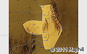 Physical Map of Wuhai Shi, darken