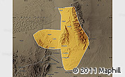 Physical Map of Wuhai Shi, darken, semi-desaturated