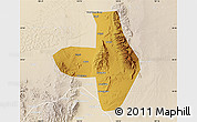 Physical Map of Wuhai Shi, lighten