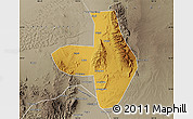 Physical Map of Wuhai Shi, semi-desaturated