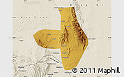Physical Map of Wuhai Shi, shaded relief outside
