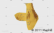 Physical Map of Wuhai Shi, single color outside