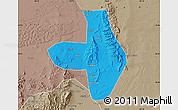Political Map of Wuhai Shi, semi-desaturated
