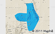 Political Map of Wuhai Shi, shaded relief outside