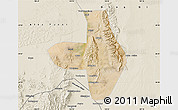 Satellite Map of Wuhai Shi, shaded relief outside