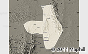 Shaded Relief Map of Wuhai Shi, darken
