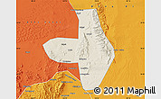Shaded Relief Map of Wuhai Shi, political outside