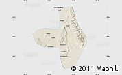 Shaded Relief Map of Wuhai Shi, single color outside