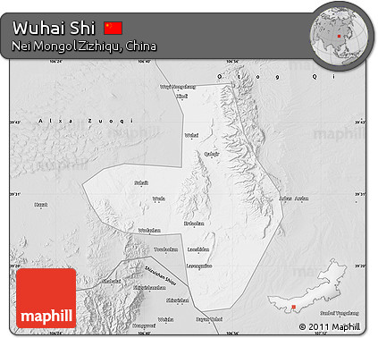 Silver Style Map of Wuhai Shi