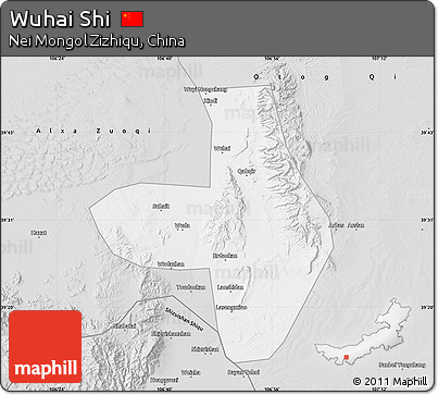 Silver Style Map of Wuhai Shi