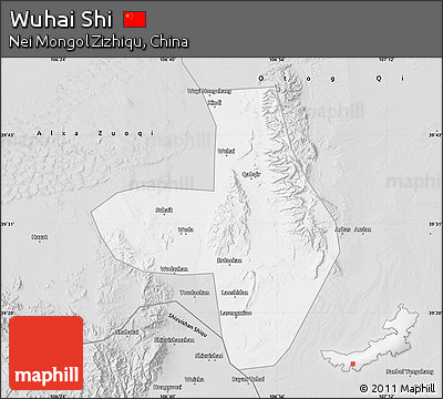 Silver Style Map of Wuhai Shi