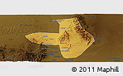 Physical Panoramic Map of Wuhai Shi, darken